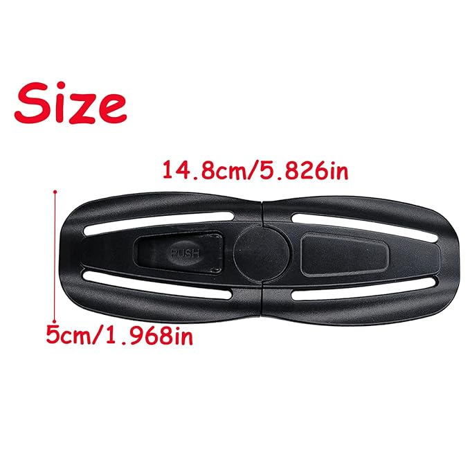 2 Pack Child Seat Chest Clip,Baby Seat Chest Harness Buckle Seat Chest Stroller Chest Universal Replacement for Baby and Kids Trend (Black)