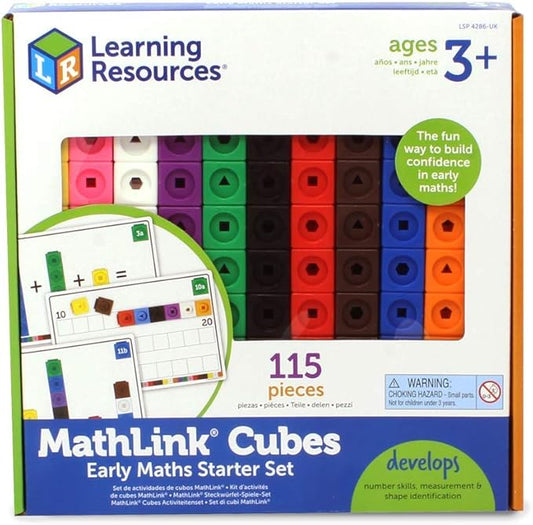 Learning Resources (UK Direct Account LSP4286-UK MathLink Activity Set, Set of 100 Cubes, Ages 3, Multicoloured, 23.5 x 22.3 x 3.3 Centimeters