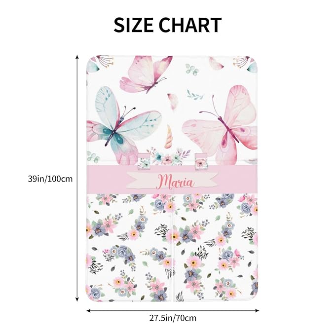 Personalized Baby Car Seat Canopy for Babies, Custom Name Car Seat Covers for Baby Girl, Floral Butterfly Opening Minky Nursing Breastfeeding Cover for Infant, Carseat Canopies for Newborn