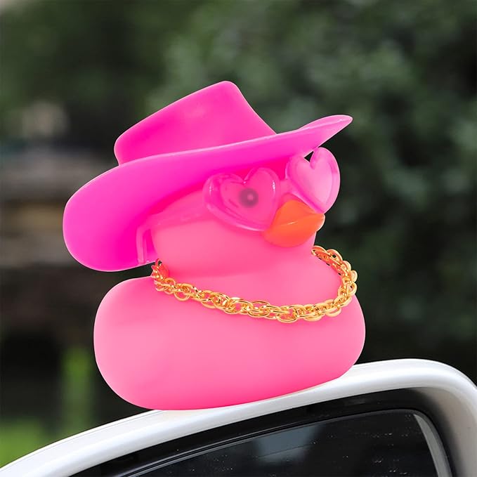 wonuu Car Accessories Rubber Ducks Dashboard Decorations Rubber Duck Pink Accessories Dashboard Duck Car Decorations Car Ducks for Dashboard Car Duck Car Dashboard Decorations, heart-pink&pinkdolphin