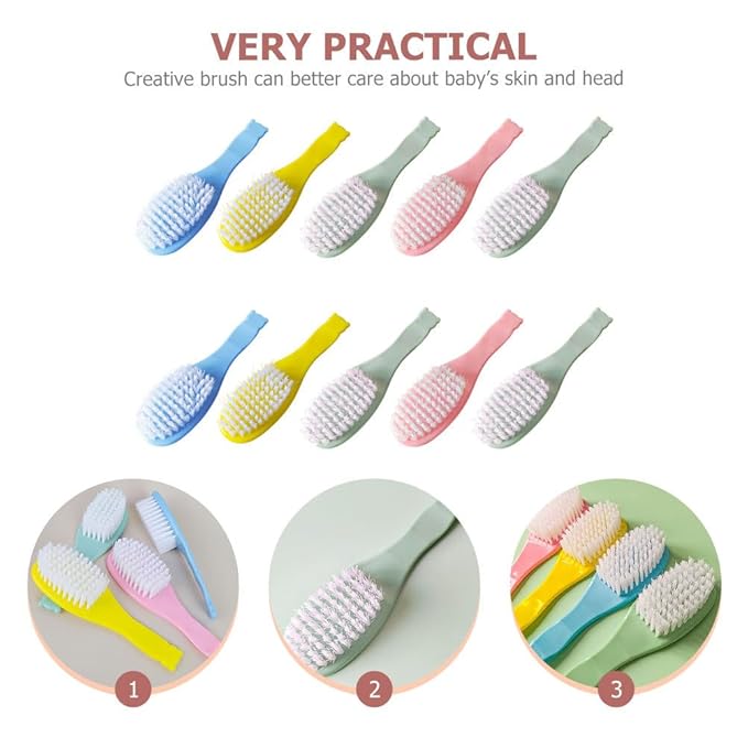 VICASKY 10pcs Small Hair Brush Plastic Baby Brush Professional Infant Brush Shampoo Brush Toddler Hair Brush Infant Comb Baby Hair Comb Convenient Baby Brush Pp Household Newborn Tool