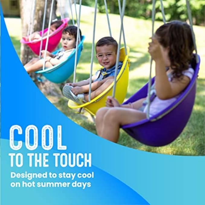 Swurfer Coconut Toddler Swing – Comfy Baby Swing Outdoor, 3- Point Adjustable Safety Harness, Secure, Safe Quick Click Locking System, Blister-Free Rope, Easy Installation, Ages 6-36 Months