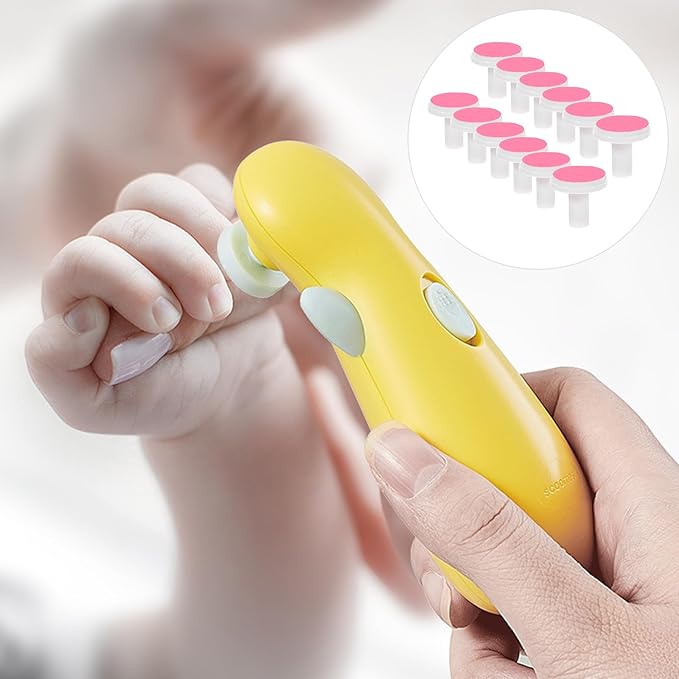POPETPOP Baby Nail File Replacement Pads 12Pcs Electric Nail Grinding Heads for Infant Trimmer Safe and Gentle Care Accessories 0.71X0.71X0.71In