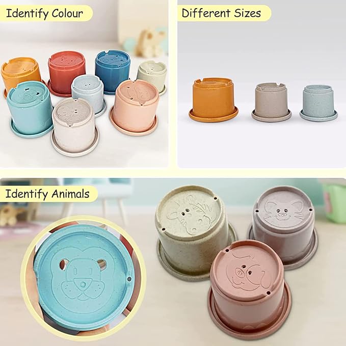 Baby Stacking Nesting Cups Toys for Baby 6 to 12 Months, Montessori Toys for Toddler Gifts 1 2 3 Year Old