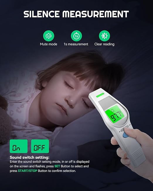 MugeTree No-Touch Forehead Thermometer for Adults and Kids Digital Baby Thermometer 2 in 1 Forehead & Object Thermometer Fever Alarm & Silent Mode Baby Essentials Non Contact
