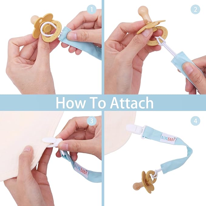 ALVABABY Pacifier Clips for Neutral Boys Girls 8 Packs Pacifier Binky Paci Holder Leashes for Baby Teethers Toys
