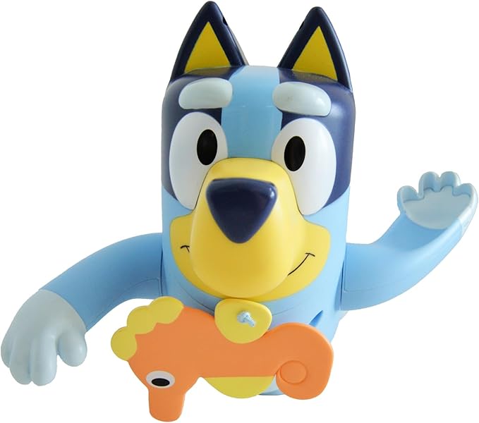 Bluey Swimming Bath Toy by TOMY Toomies - Bluey Toys Includes Retractable Seahorse and Swims on Back or Front - Bath, Beach or Pool Toys - Ages 18 Months and Up