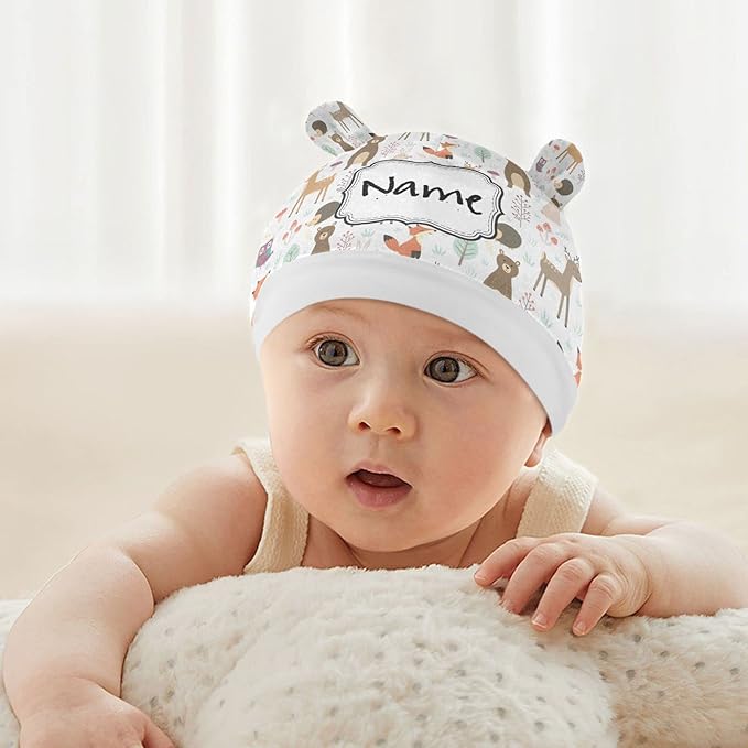 Personalized Cute Animal Baby Car Seat Covers for Girls Boys, Customized Carseat Cover with Name, Infant Carrier Cover Stroller Canopy, Nursing Cover Breastfeeding Scarf for Newborn Babies