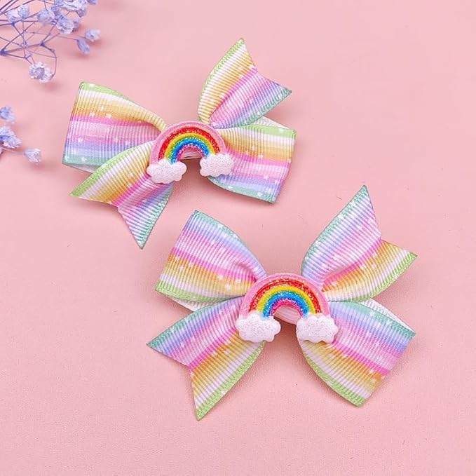 Baby Rainbow Cloud Headband Girls Hair Clips Pin Cloud Hair Band Rainbow Headwear BBG17 (Hair Clips-A)