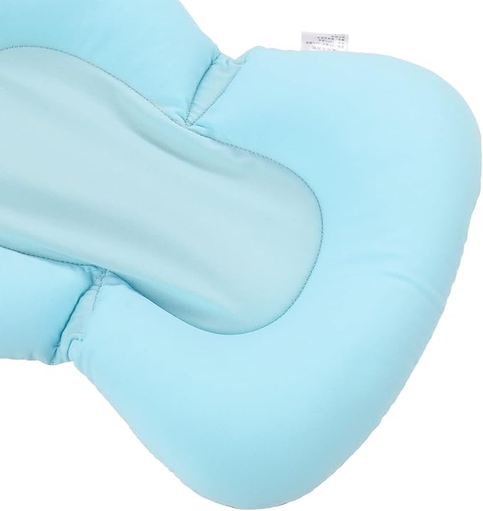 Baby Bath Cushion Pad Newborn Bathtub Mat, Nonslip Floating Seat with Support for Head, Neck, and Back,Sling, 0-12 Months (Blue Bear)