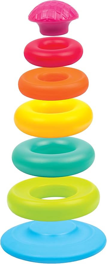 Funskool Stack A Ring – Baby Stacking Toy with 6 Colorful Grooved Rings (No Center Rod), Safe Educational Toy for Toddlers to Learn Motor Skills, Coordination & Colors – for Ages 12 Months+
