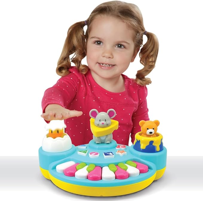Kiddieland Musical Buddies Toddler Piano with Pop-Up Animals, Interactive Baby Keyboard, Lights & Sounds, 3 Instrument Modes, Chunky Keys, Ages 1-3
