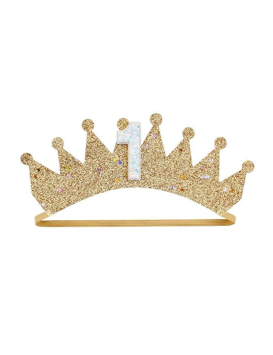Baby Birthday Hair Clips Pin Birthday Girls Hairclips Cake Crown Girls Hairpin JBC34 (Gold Crown-1)