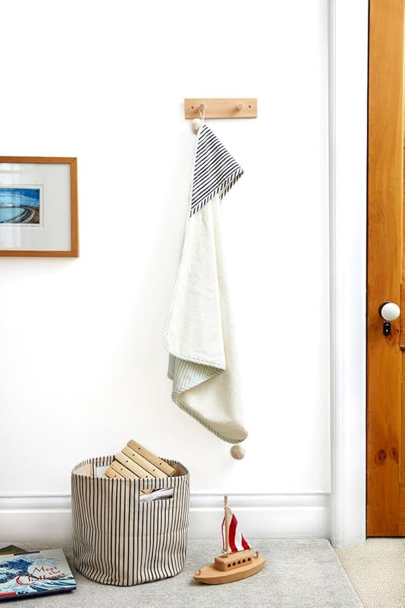 Pehr Stripes Away Hooded Towel - Sea, Multi