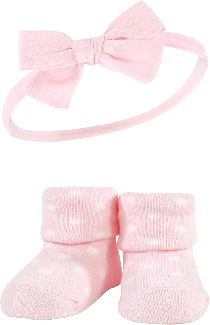 Hudson Baby Girl's Headband and Socks Giftset