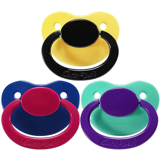 CutiePlusU Big Sized Pacifier Large Shield Blue Green Yellow