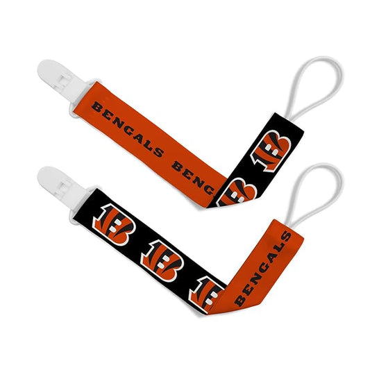 BabyFanatic Officially Licensed Unisex Pacifier Clip 2-Pack - NFL Cincinnati Bengals - Officially Licensed Baby Apparel