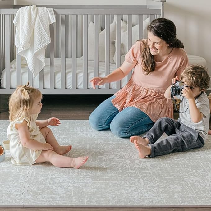 Baby Play Mats for Floor - Eden (6x10ft) - Premium EVA Foam Play Mat for Babies & Toddlers - Perfect for Tummy Time, Crawling, Playroom - Stylish & Comfortable Kids Play Mat