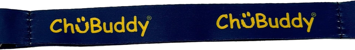 Chubuddy Chewy Holder - Navy Sublimated Tether & Natural Strap
