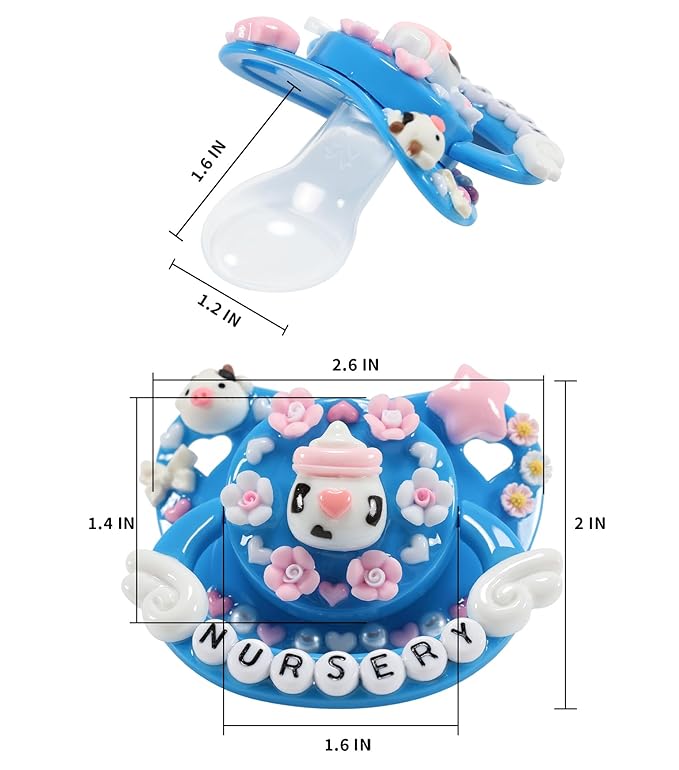 CutiePlusU Adult Sized Pacifier Dummy Big Shield DIY Handmade- Darkblue