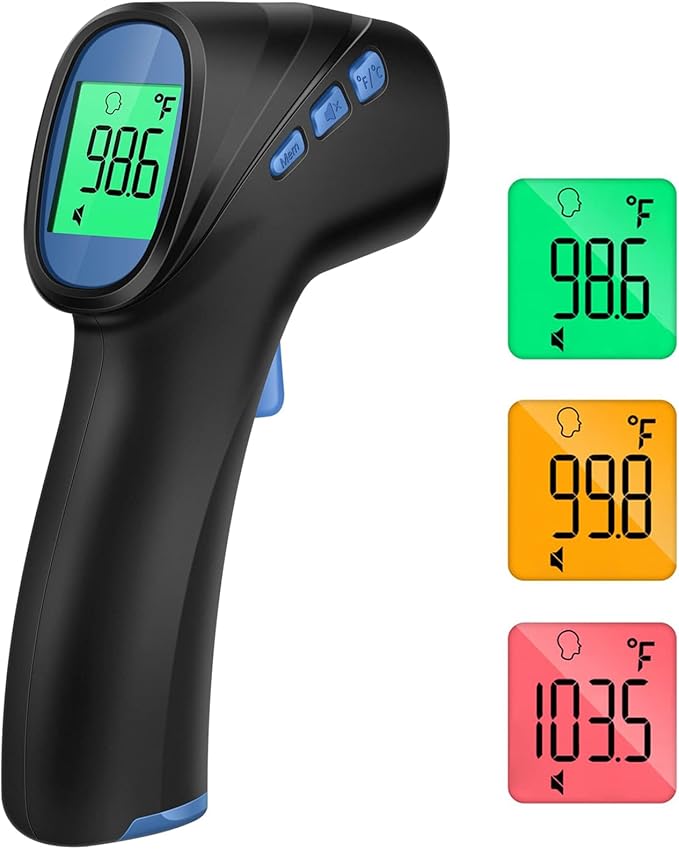 No-Touch Thermometer for Adults and Kids - 202 Pink & 2000 Black