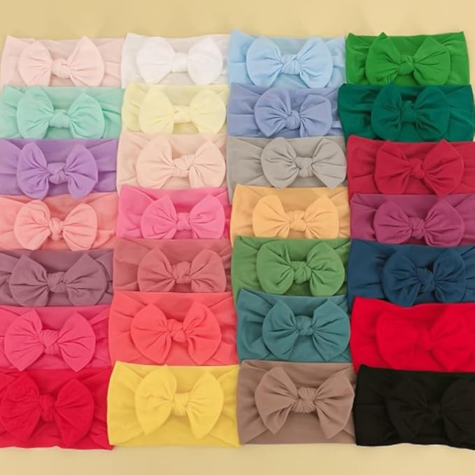 Toptim Baby Headbands Turban Knotted, Girl's Hairbands for Newborn, Toddler and Children's (28 Pack)