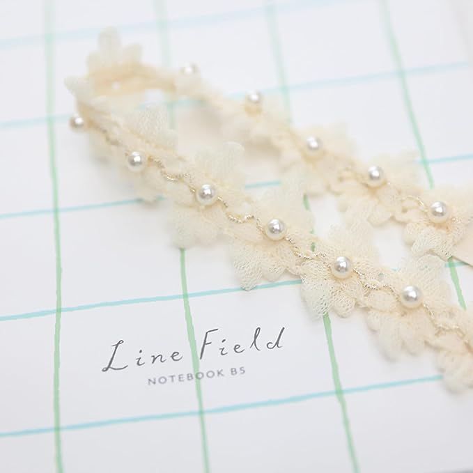Baby Girls Hairband White Bow Lace Headbands Handmade Soft Stretchy Wide Head Band Newborn Hairbands with Bows Pearls Elastic Headband for Infant Hair Accessories（White Flower Pearls）