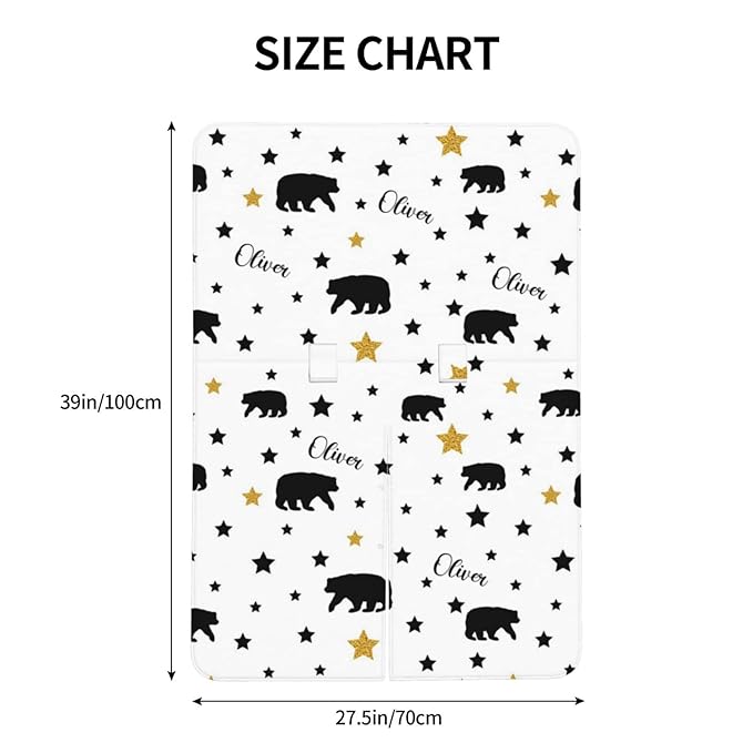 Personalized Black Bear Baby Infant Car Seats Canopy for Babies with Name, Custom Multi-use Blankets for Baby Boys Girls, Peekaboo Minky Nursing Breastfeeding Stroller Cover Canopies for Newborn