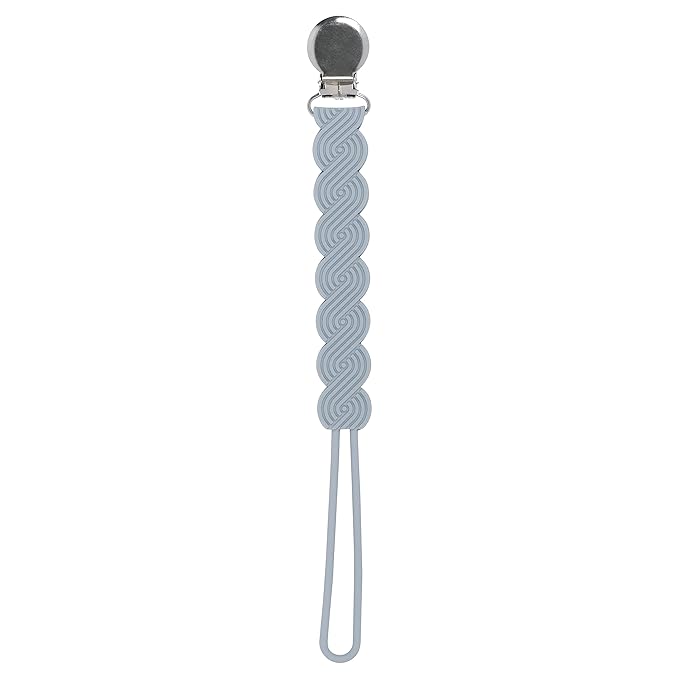Three Little Tots All Silicone Modern, Short and Safety Tested Pacifier Clip (Glacier, Waverly)