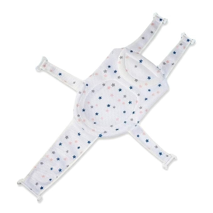 Premium Baby Bath Seat Support Net, Adjustable Non-Slip Infant Bathing Chair for Newborns 0-12 Months, Breathable Sit Up Mesh Baby Tub Seat for Sink and Bathtub