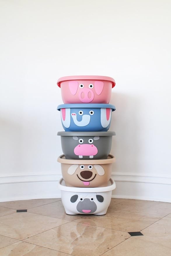 Prince Lionheart TUBIMAL Infant and Toddler Bath Tub - DOG | Tub Becomes a Storage Bin | Include a Stackable Lid and Infant Mesh Hammock | Innovative Outside Drain Plug | Perfect Bin for Toy Storage