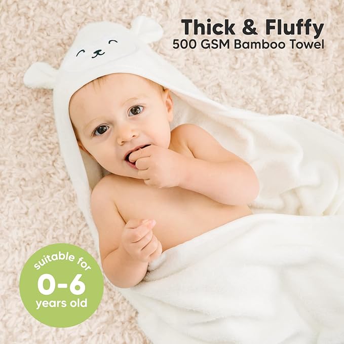 KeaBabies Baby Hooded Towel and Baby Washcloths for Newborn, Kids - Soft Bath Towels with Hood for Toddlers - Soft, Absorbent Infant Bath Cloth and Face Washcloths for Boys, Girls