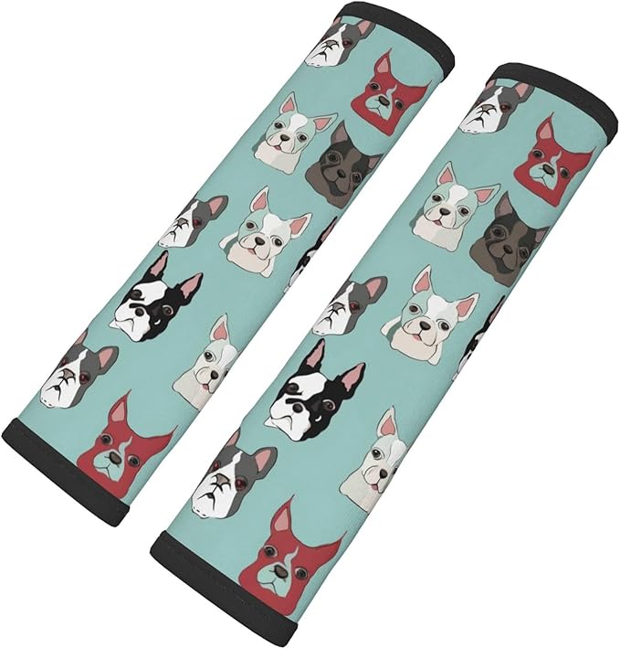 Cartoon Dog Seat Belt Cover Fits Cars Trucks SUV Sedans Sweat Absorption Car Seatbelt Strap Cover, Auto Interior Accessories Protector
