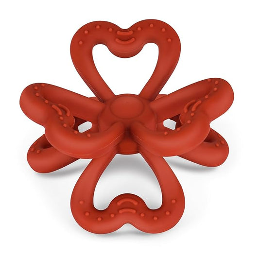 Haakaa Silicone Clover Teether - Food Grade Silicone Teething Toys for Babies 3-6 Months 6-12 Months, Soft & Easy Hold Chew Toy for Infant, BPA Free (Copper)