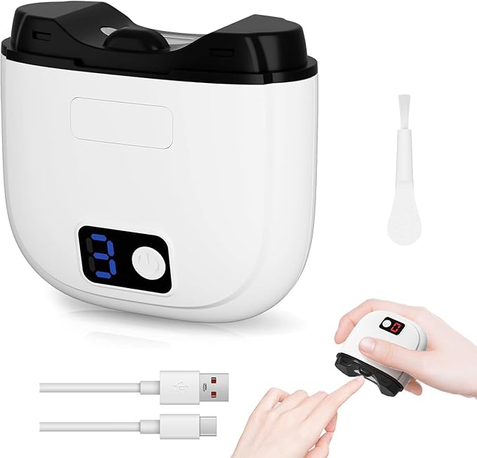 Electric Nail Clipper, 3-Speed Rechargeable Nail Trimmer with LED Light Quiet Motor & Nail Debris Collector, Automatic Safe Fingernail and Toenail Cutter for Babies Kids Adults Seniors