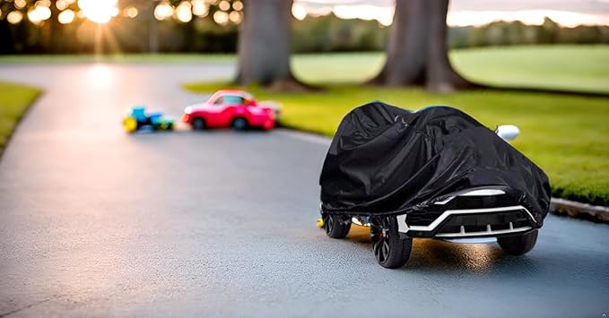 Kids Car Cover,Outdoor Heavy Duty 600D for Kids Waterproof Cover,Kids Ride-On Toy Car Cover with Buckle and Vent,All Weather,The Handle is a Reflective Strip Again