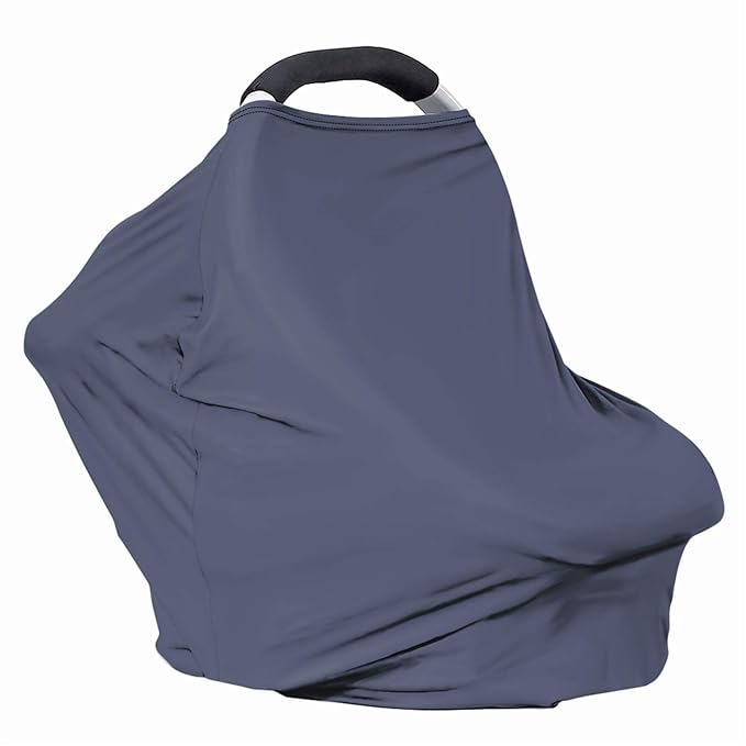 Solid Color Car Seat Nursing Breastfeeding Cover, Multi Use Cover Cozy Carseat Canopy Cover, Infant Babies Stroller Cover,Ultra Soft Stretchy Nurse Gifts Navy Black Breastfeeding Cover