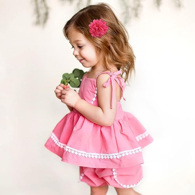 30pcs 2" Chiffon Flower Pearl Hair Clips for Girls Half Lined Non Slip Tiny Baby Clips Hair Accessories for Baby Girls Newborns Infants Toddlers 15 Colors in Pairs
