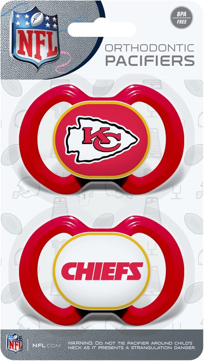 BabyFanatic Pacifier 2-Pack - NFL Kansas City Chiefs - Officially Licensed League Gear