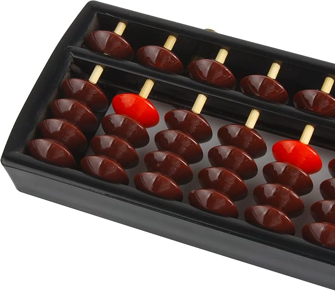 Larcele Bead Arithmetic Counting Abacus with Reset Button,13 Column SP-02 (Black 2)