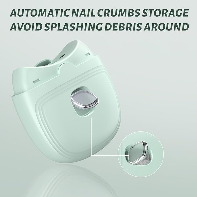 Electric Nail Clipper, Automatic Electric Baby Nail Clippers, Adjustable 2 Speed Levels Nail Clippers, Protable Electric Nail Trimmer with Light & Silent for Babies Kids Adults Seniors (B-Green)
