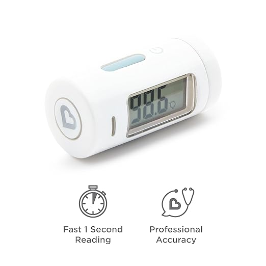 Munchkin Forehead Baby Thermometer for Newborns, Kids and Adults, No Touch, Infrared, Fast 1 Second Digital Reading, Travel Case, White