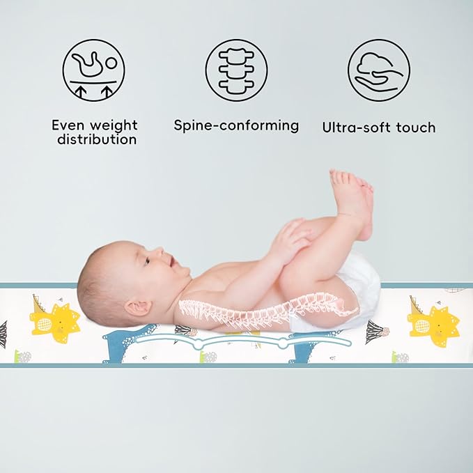 Portable Baby Lounger, Soft Baby Nest Cover Breathable Cotton Fabric, Adjustable Infant Lounger for Baby, Adjustable Size and Strong Zipper, Extended Space for Newborn 0-24 Months, Dinosaur