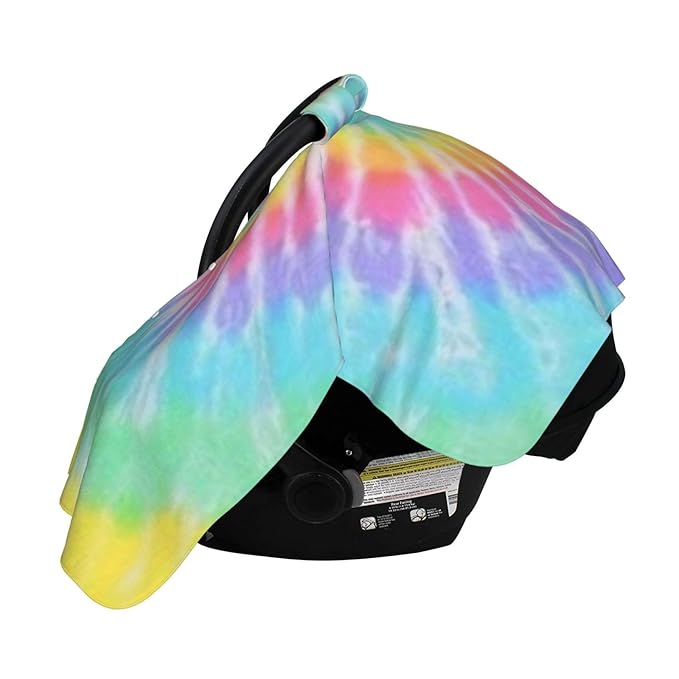 Tie Dye Baby Car Seat Canopy Cover 39x27.5 Inches Multi Use Nursing Cover for Newborn Car Seat Canopy Mom Nursing Breastfeeding Covers Newborn Shower Gifts