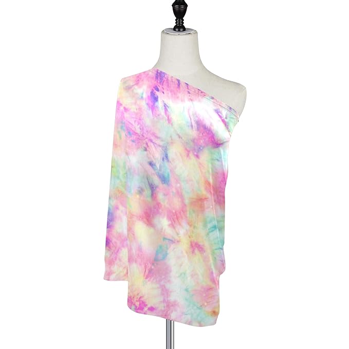 Colorful Tie Dye Floral Print Stretchy Baby Car Seat Cover Infant Canopy Nursing Covers Breastfeeding Cover Breathable Windproof Winter Scarf for Boys Girls
