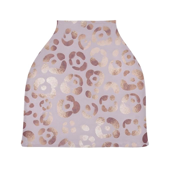 Leopard Print Cheetah Rose Gold Nursing Cover Breastfeeding Scarf, Car Seat Covers for Babies Infant Stretchy Soft Breathable Multi-Use Cover Ups, Gift for Boys Girls