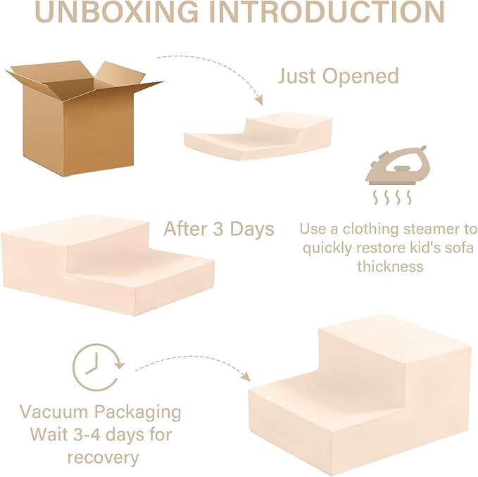 Tiita Climbing Toys with Ball Pit for Toddlers, 4-Piece Kids Foam Climbing Blocks for Baby, Activity Soft Climb and Crawl Playset Indoor Playground, Beige (Balls not Included)
