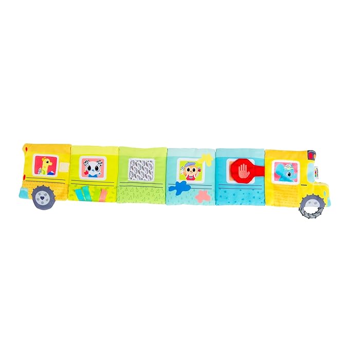 Lamaze Accordion Bus On-The-Go Baby Playmat - Includes Pictures, Baby Mirror - Crinkle Books for Babies - Developmental and Sensory Toys for Infants - Ages 6 Months and Up