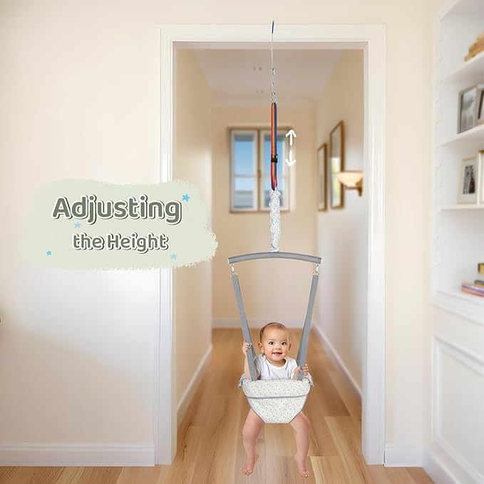 Slevoo Baby Jumper, Baby Doorway Jumper with Door Clamp Adjustable Strap, Fun Activity for 6-12 Months Baby Infant