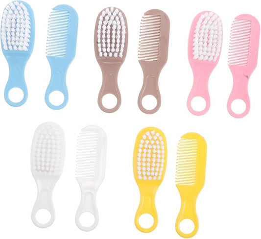 VICASKY 5sets Bath Brush and Comb Newborns Toddlers Soft Bristle Hairbrush and Cradle Cap Treatment Gentle Scalp Massage Tool